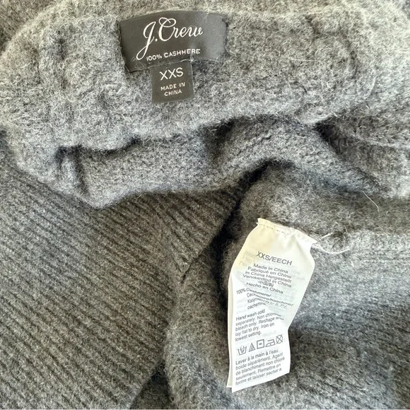 J. Crew Grey Cashmere Turtleneck Sweater - Picture 6 of 10